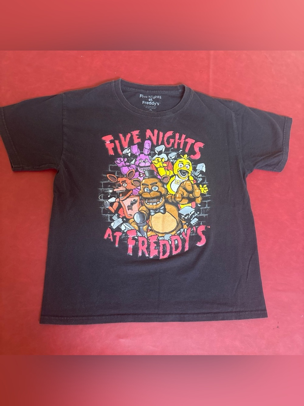 Five Nights at Freddy's Black Kids Graphic Tee - Official Character Design